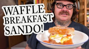 Deep Fried Waffle Breakfast Sandwich
