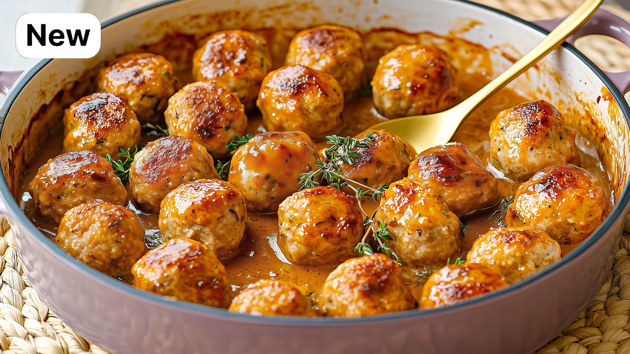Turkey Meatballs in Creamy Sauce with Sweet Potatoes - Pantry Vault