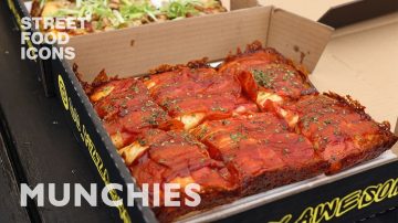 Detroit Style Pizza with Jerk Chicken