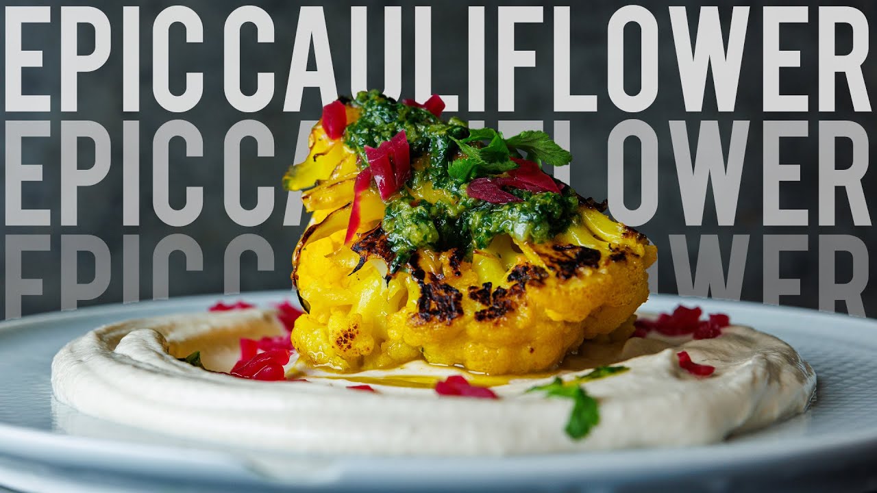 Golden Turmeric Cauliflower with Tahini Cream - Pantry Vault