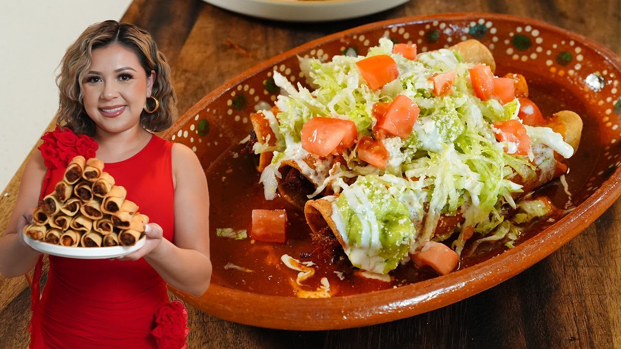 Irresistible Crunchy Taquitos Dorados Drowned in Salsa Roja - Pantry Vault