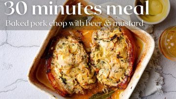Mustard Pork Chops with Beer