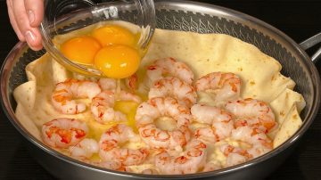 Shrimp and Egg Flatbread