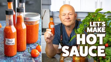 Homemade Hot Sauce with Red Savina Habanero Peppers