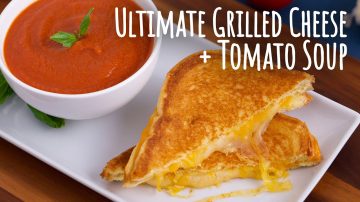 Lightened Up Tomato Soup with Grilled Cheese