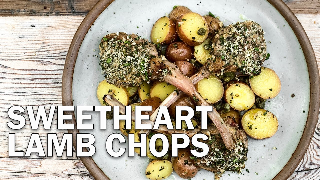 Valentine's Lamb Chops with Smashed Baby Spuds - Pantry Vault