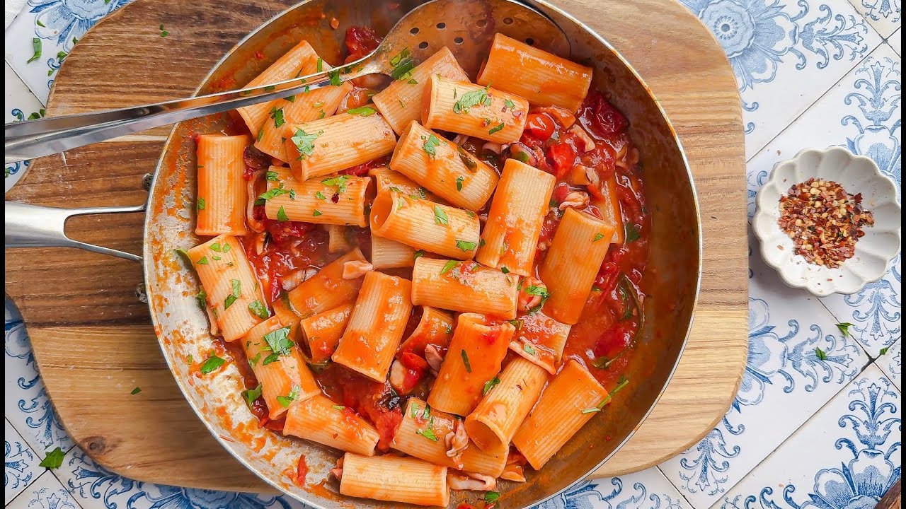 30 Minute Rigatoni with Seafood Marinara - Pantry Vault
