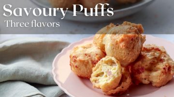 Savory Choux Pastry Puffs 3 Flavors