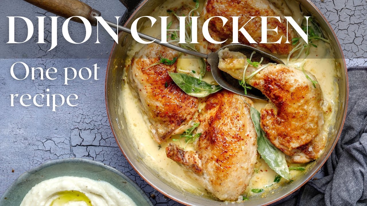 Deliciously Simple One Pot Braised Chicken in Mustard Sauce with White Wine - Pantry Vault