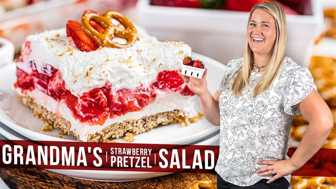 Grandma's Strawberry Pretzel Salad - Pantry Vault