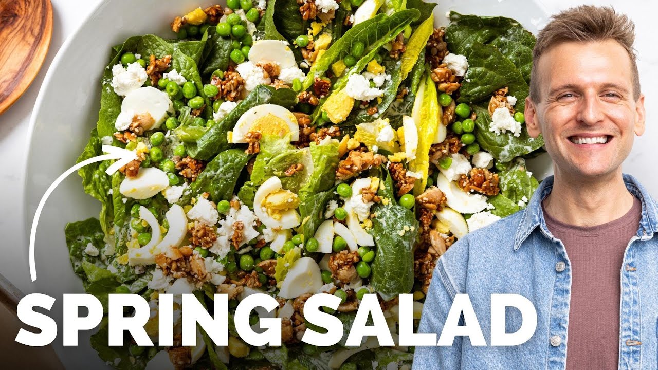 Spring Pea Salad with Crunchy Nut Topping - Pantry Vault