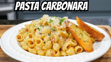 How To Make Pasta Carbonara With Garlic Butter Toast