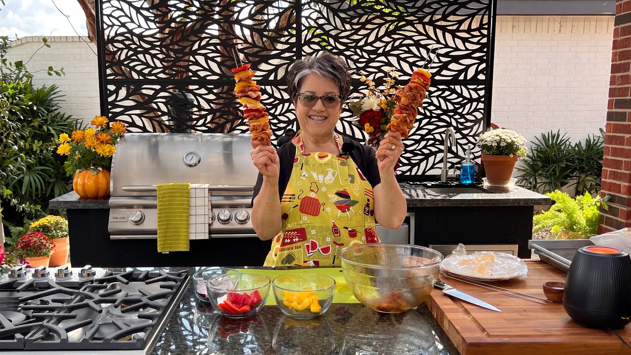 Chicken Bacon Kabobs with Avocado Cucumber Salad and Lemon Iced Tea - Pantry Vault