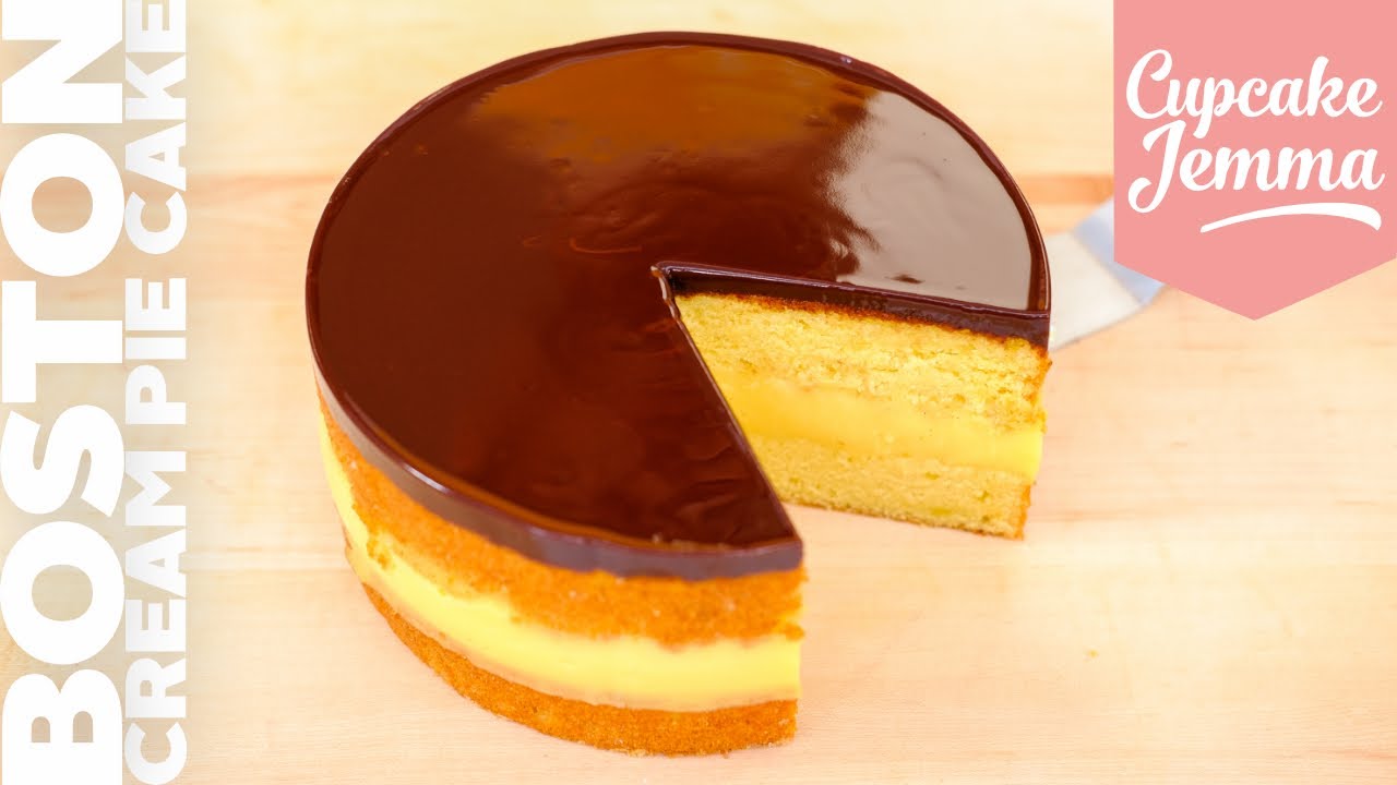 Boston Cream Pie Cake Recipe & Tutorial - Pantry Vault