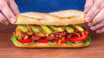 Persian Chopped Hot Dog Sandwich