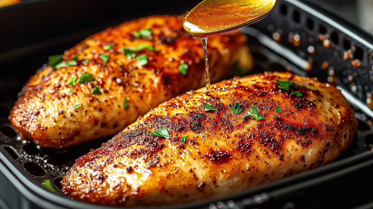 Air Fryer Chicken with Asparagus - Pantry Vault
