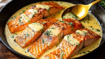 Healthy and Delicious Salmon with Creamy Sauce