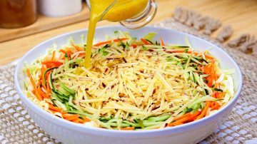 Cabbage and Carrot Salad with Lemon Dressing
