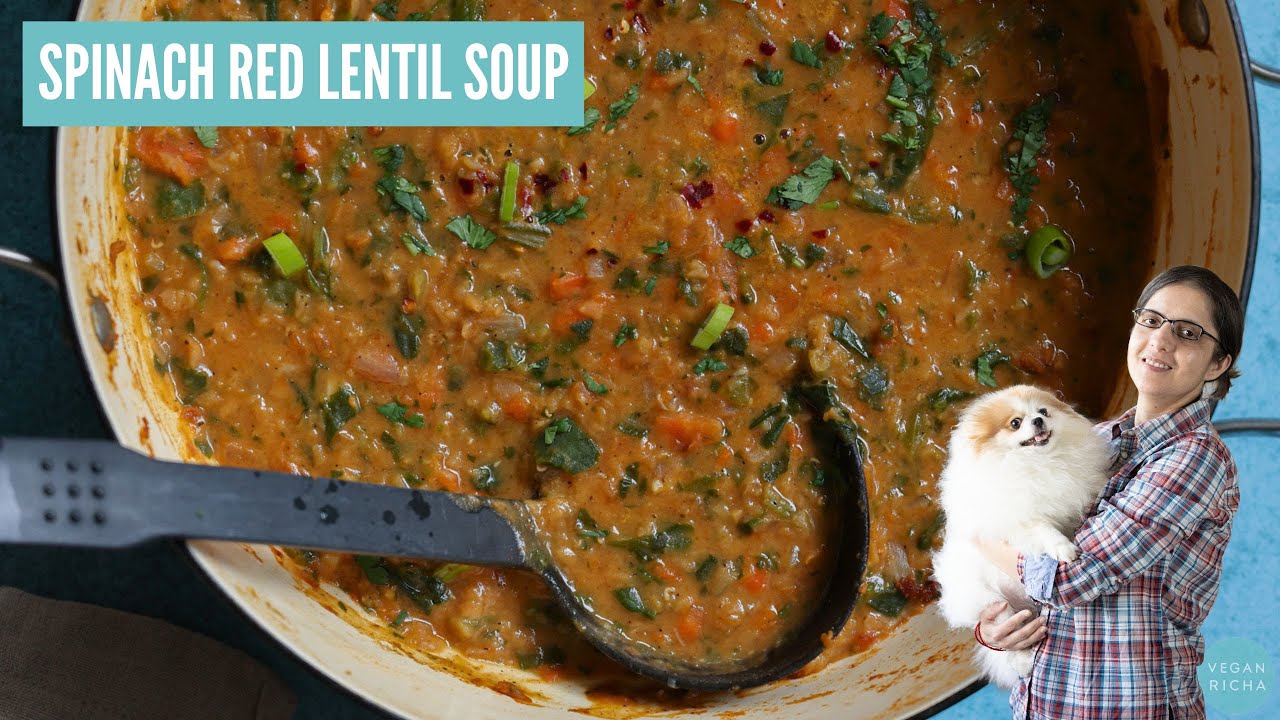 Easy Red Lentil and Spinach Soup - Pantry Vault