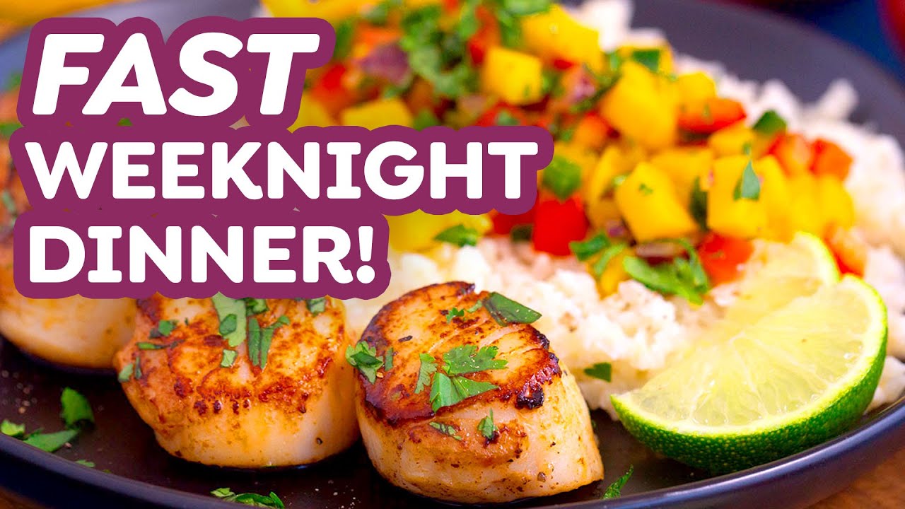 10-Minute Pan Seared Scallops with Mango Salsa - Pantry Vault