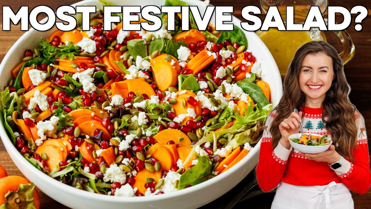 Festive Persimmon Salad with Maple Vinaigrette Dressing - Pantry Vault