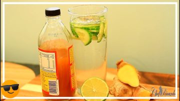 Detox Drink with Apple Cider Vinegar, Cucumber, and Lime