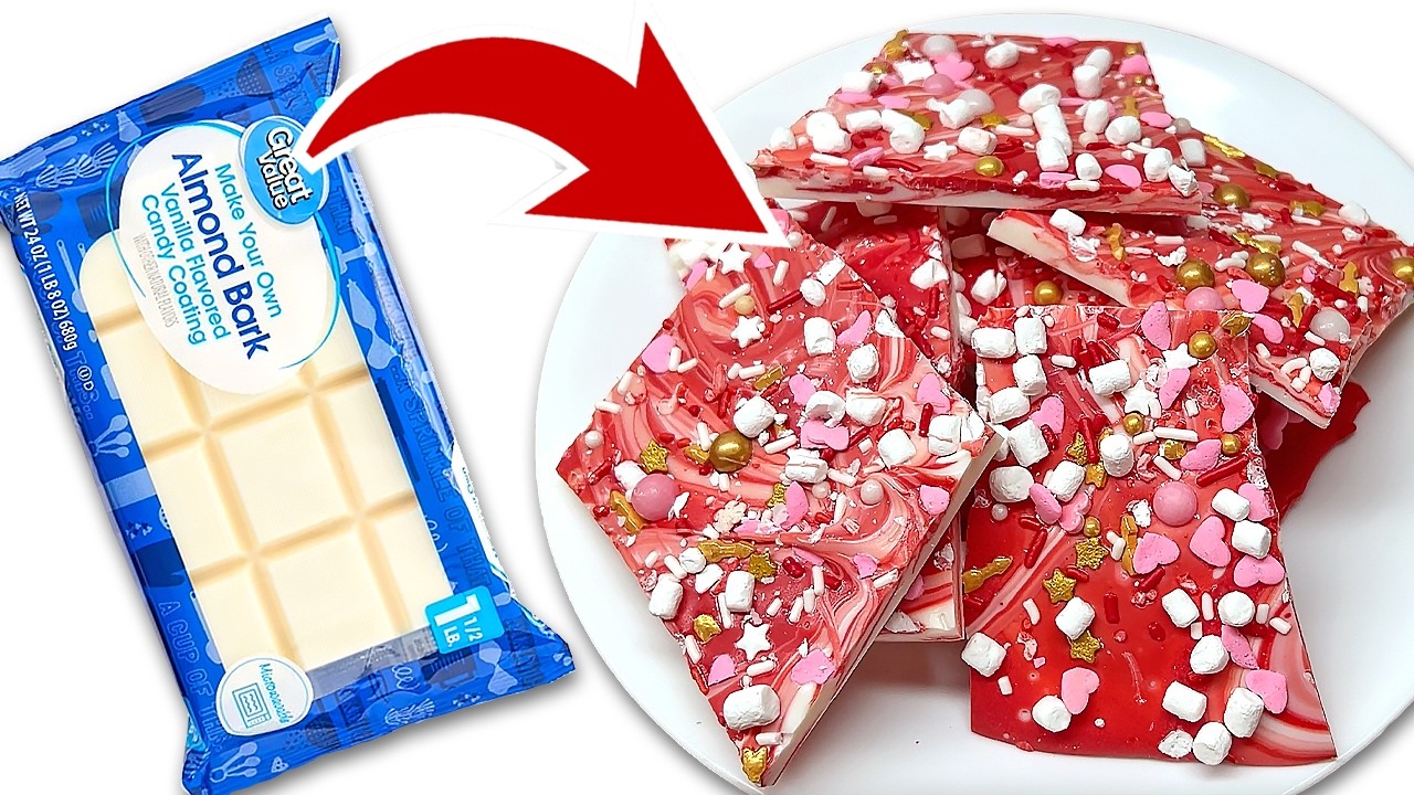 3 Ingredient No Bake Valentine Bark Candy - Pantry Vault