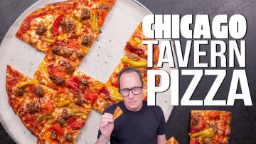 Chicago Tavern Pizza with Thin, Crispy Crust