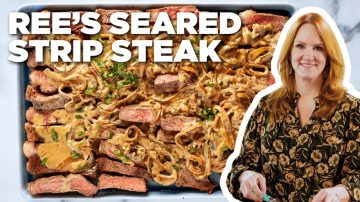 Seared Strip Steak with Jalapeño Cream Sauce