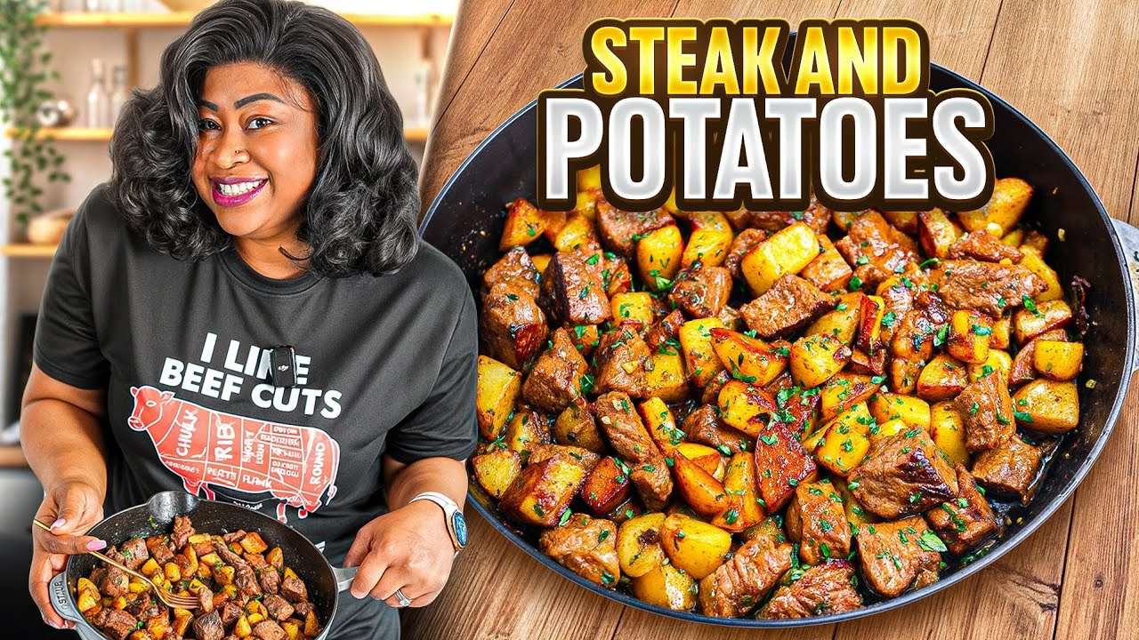 Skillet Garlic Butter Steak Bites And Potatoes - Pantry Vault